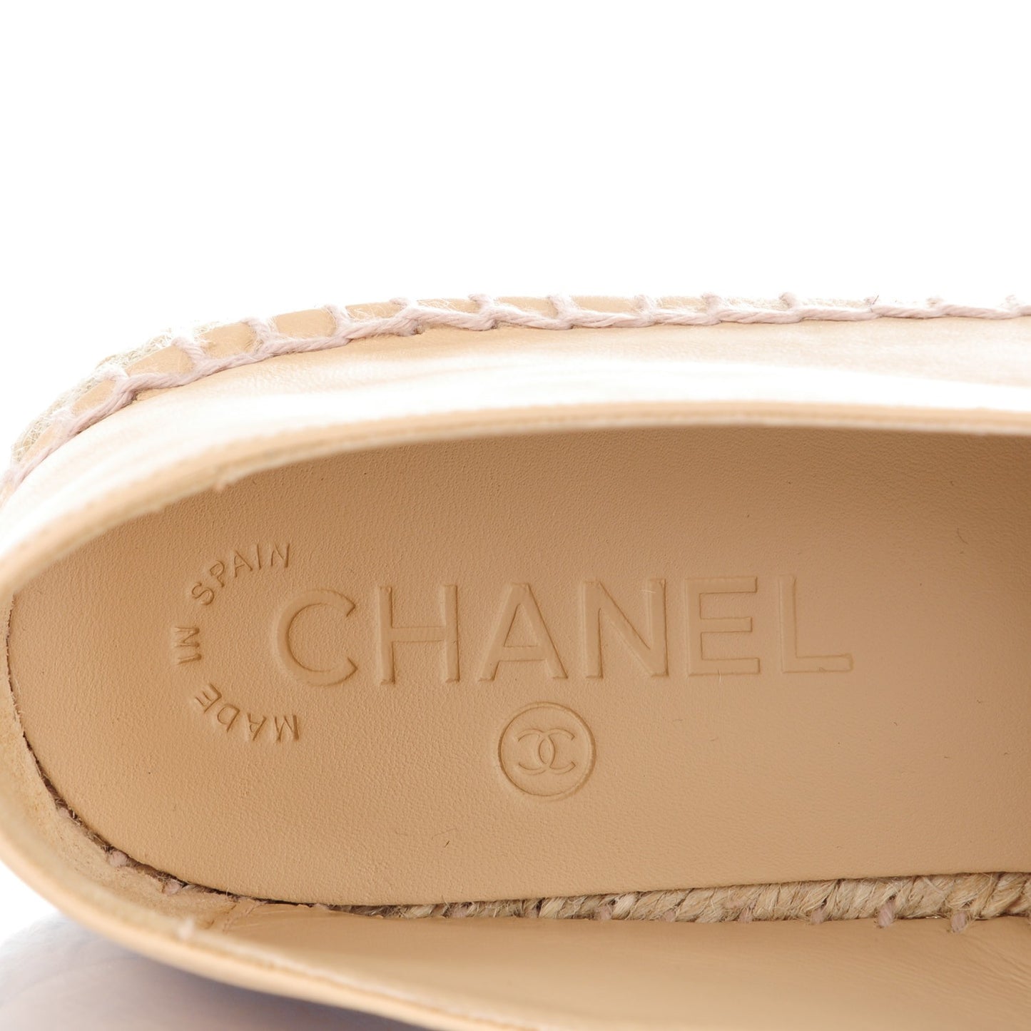 Lambskin CC Espadrilles 40 Beige Black