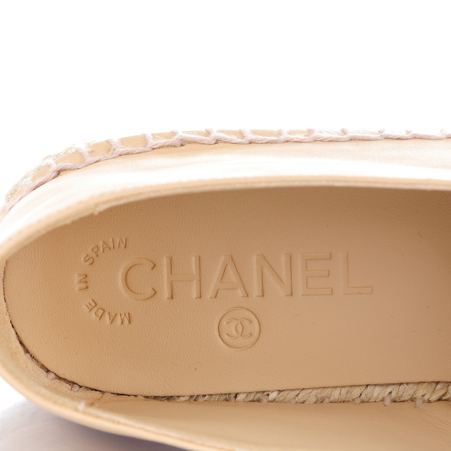 Chanel Lambskin CC Espadrilles 40 Beige Black 9 of 10