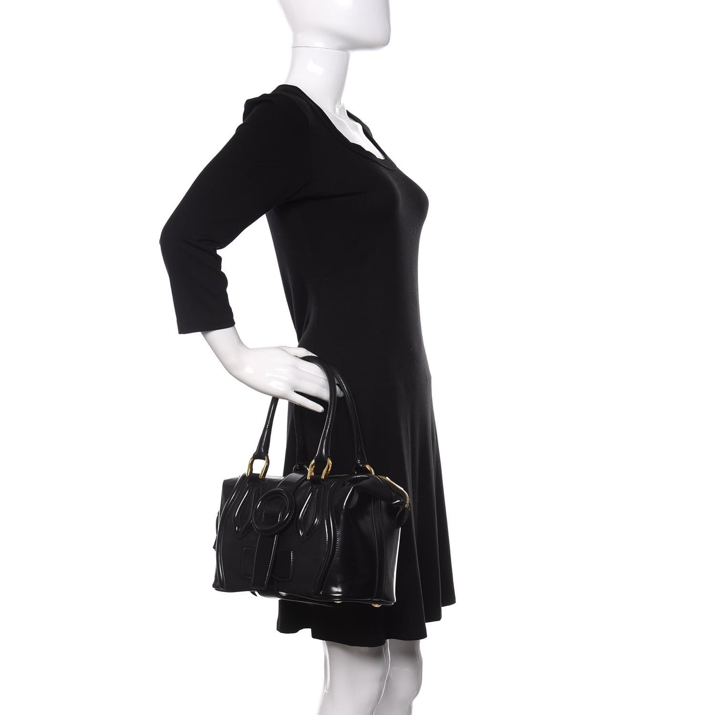 Patent Suede Sac Superb Black
