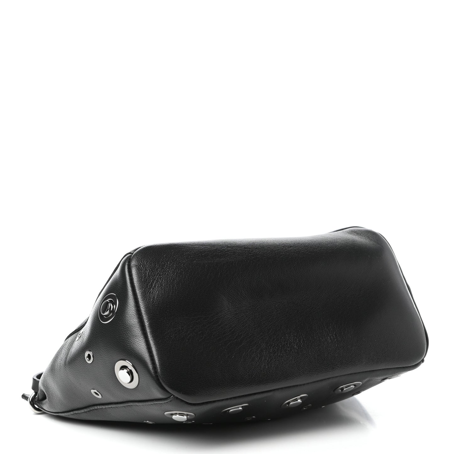 Nappa Grommet Mini Raven Hobo Black