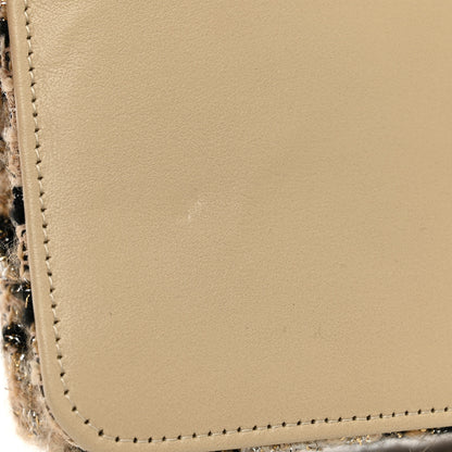 Chanel Tweed Shearling Quilted Chanel Wallet On Chain WOC and Coin Purse Beige Black 14 of 14