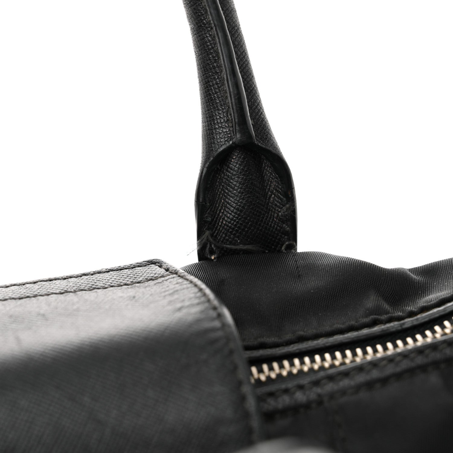 Prada Tessuto Nylon Saffiano Tote Black 9 of 10