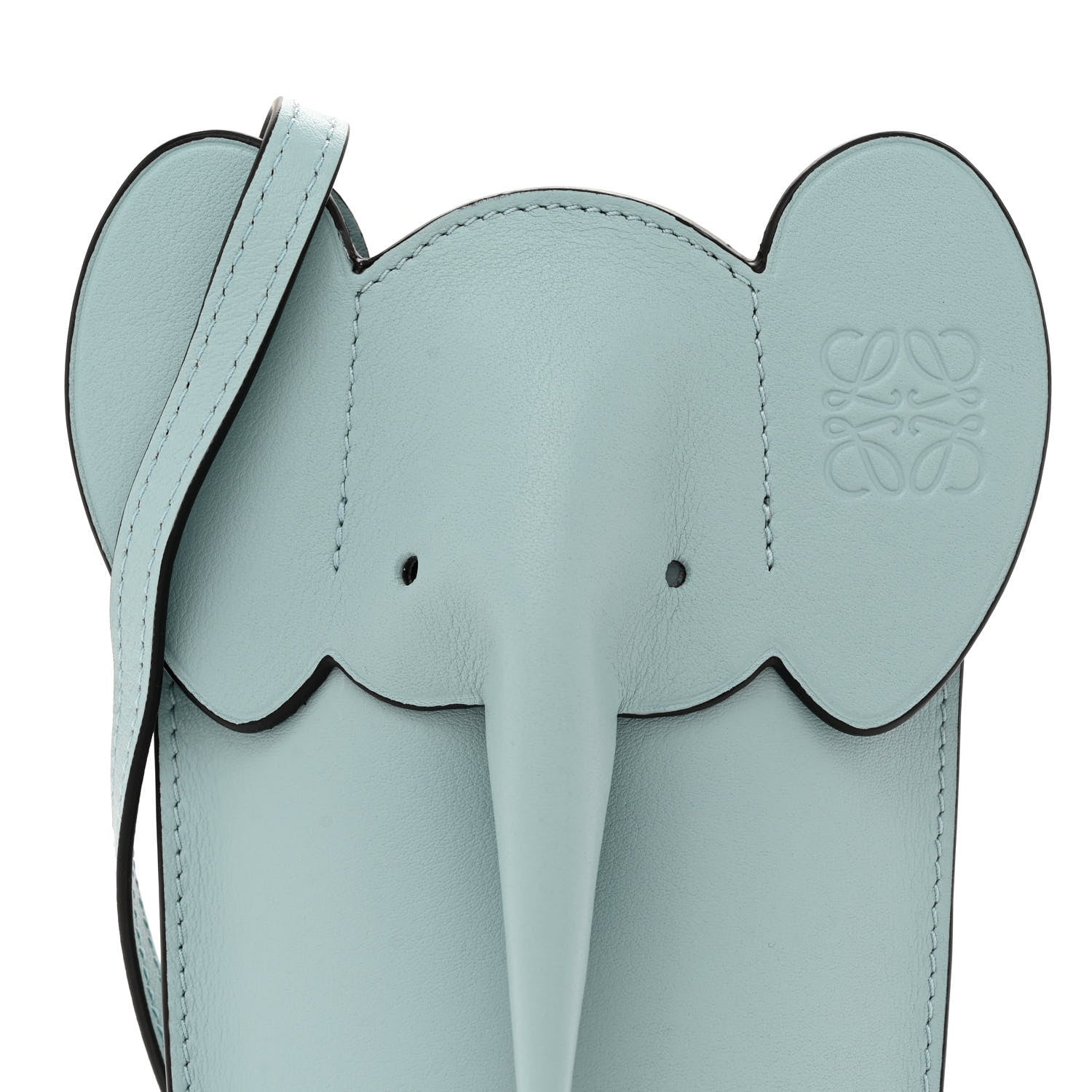 Loewe Calfskin Elephant Pouch Crossbody Bag Dusty Blue 8 of 12