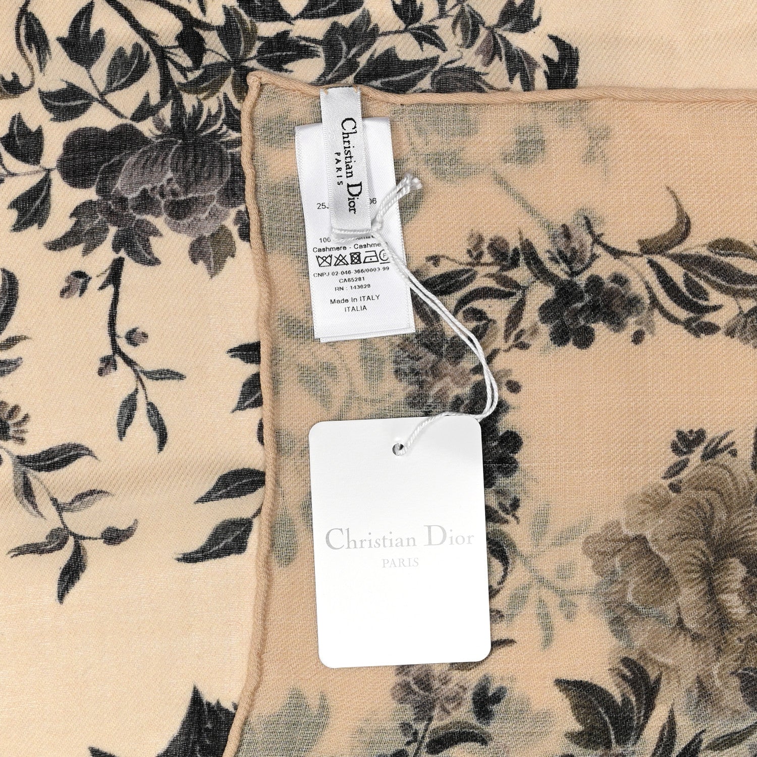 Christian Dior Silk Jardin D'Hiver Scarf Beige 3 of 3