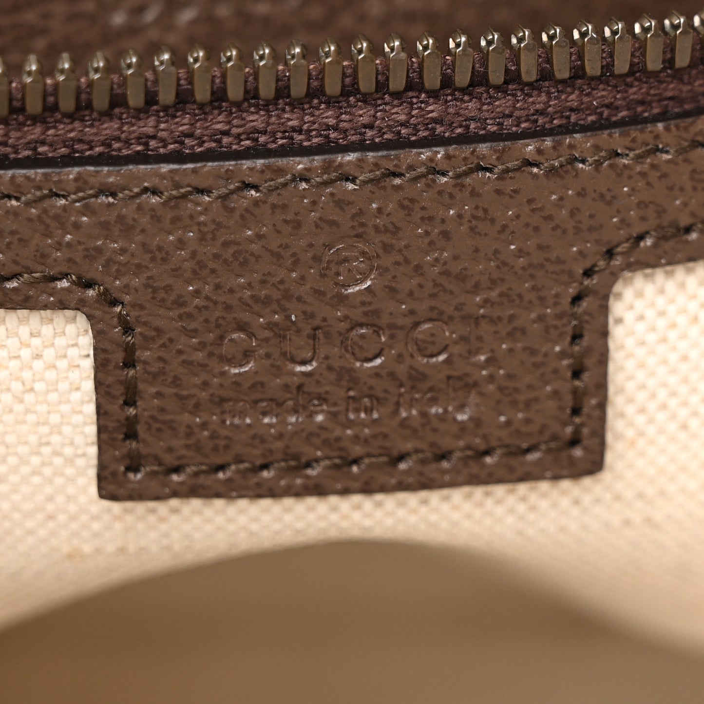 GG Supreme Monogram Textured Dollar Calfskin Web Small Ophidia Half Moon Hobo Beige Ebony New Acero