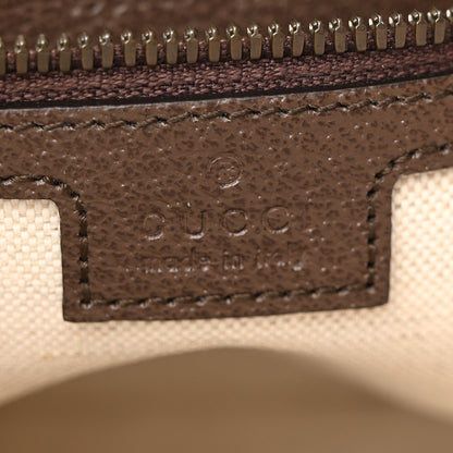 Gucci GG Supreme Monogram Textured Dollar Calfskin Web Small Ophidia Half Moon Hobo Beige Ebony New Acero 6 of 12
