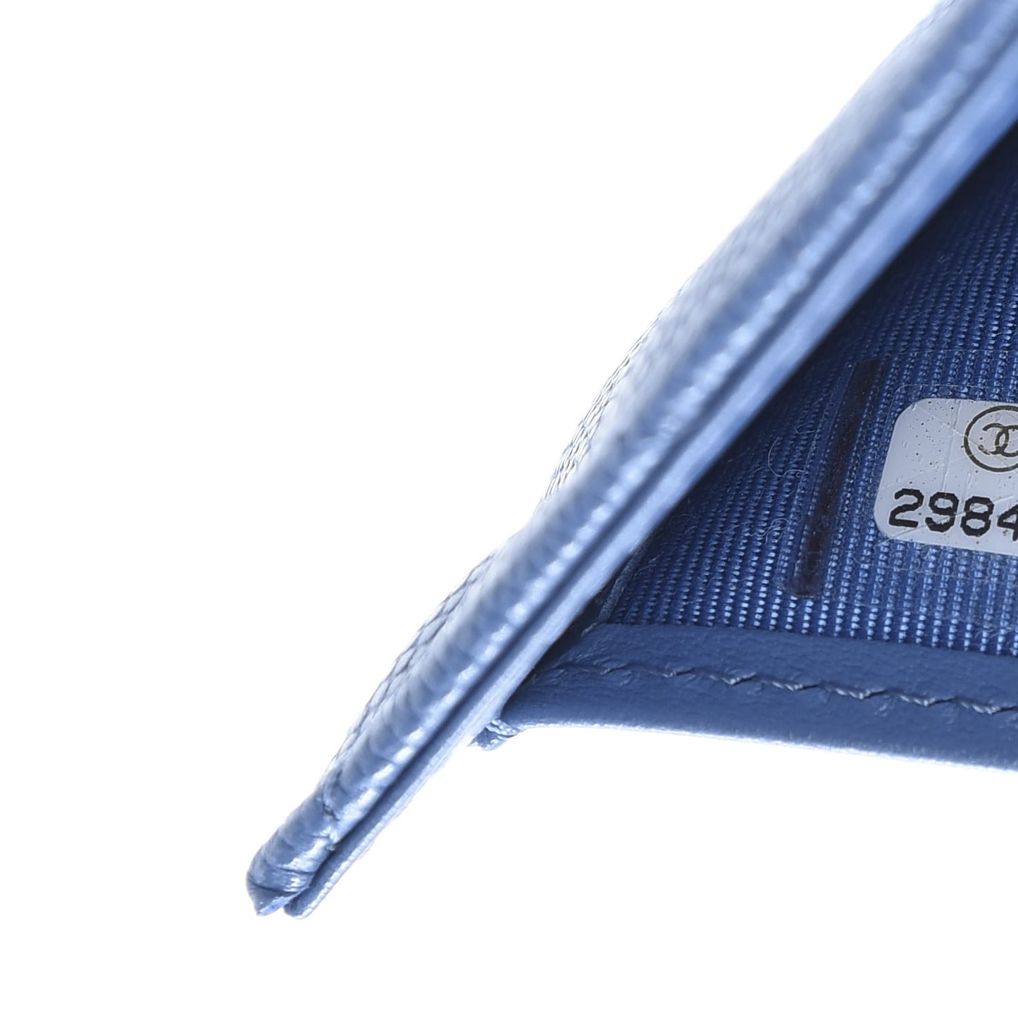 Caviar Quilted Compact Flap Wallet Blue