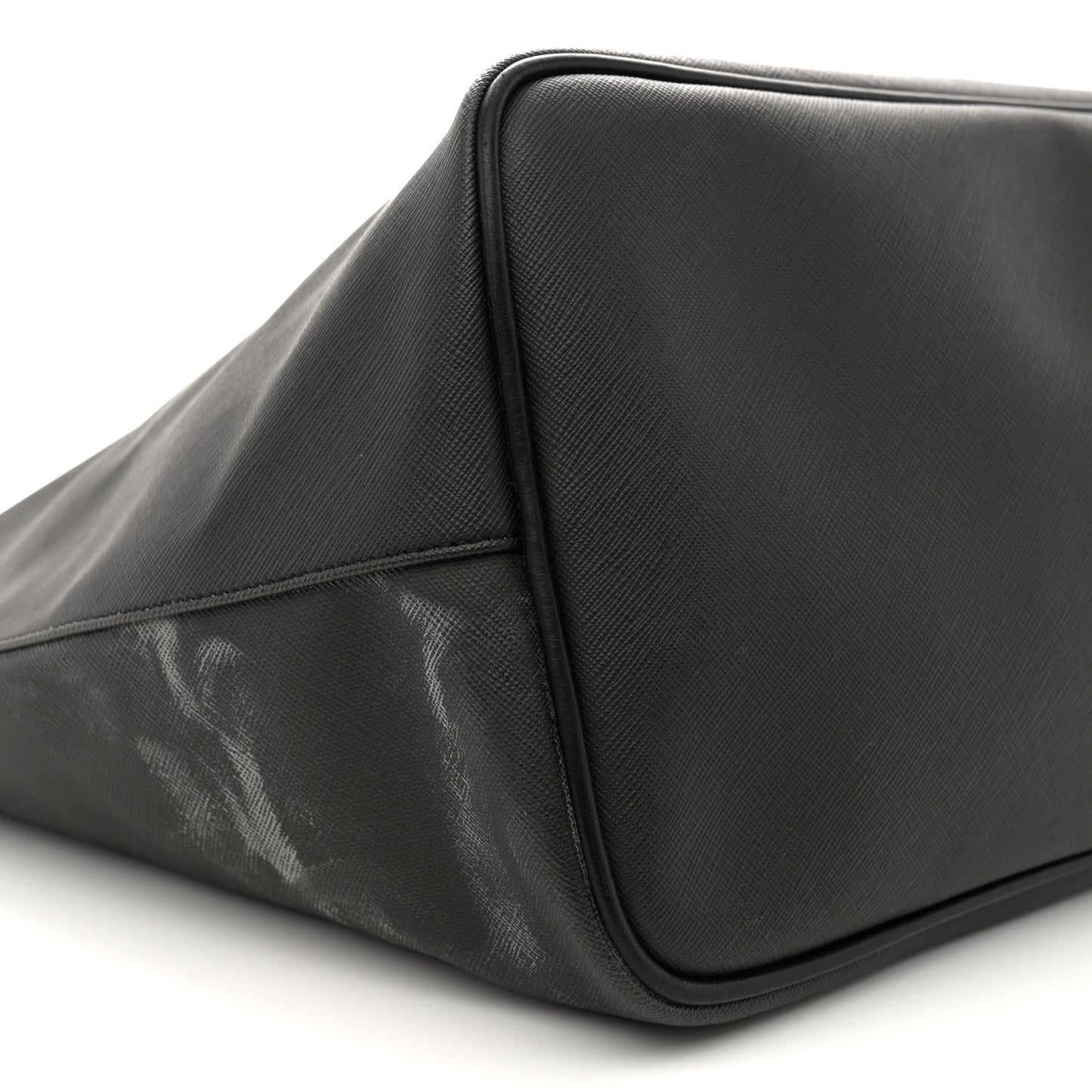 Textured Coated Canvas Bambi Print Large Antigona Tote Black