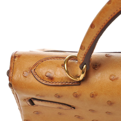Hermes Ostrich Kelly Retourne 32 Gold 23 of 33