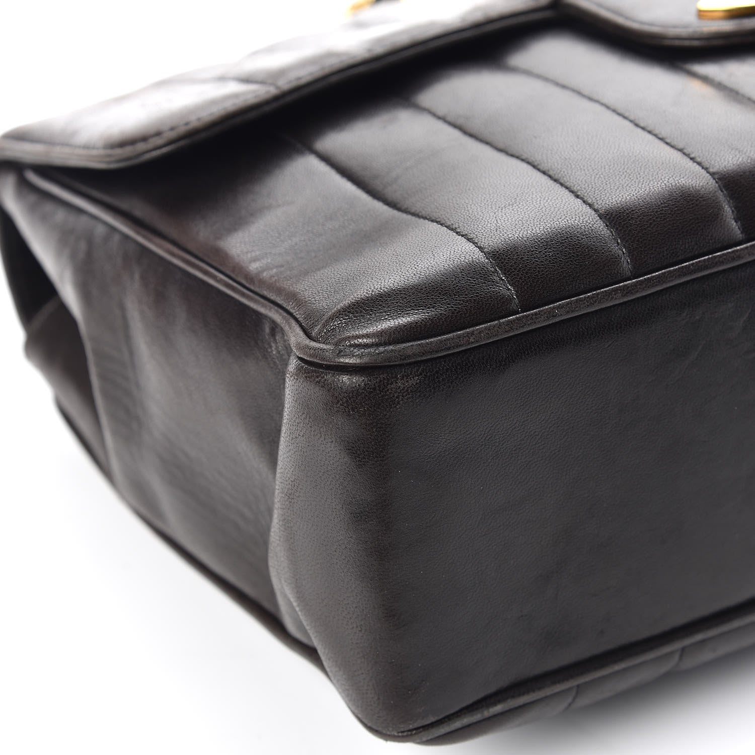 Chanel Lambskin Vertical Quilt Jumbo Flap Black 14 of 17