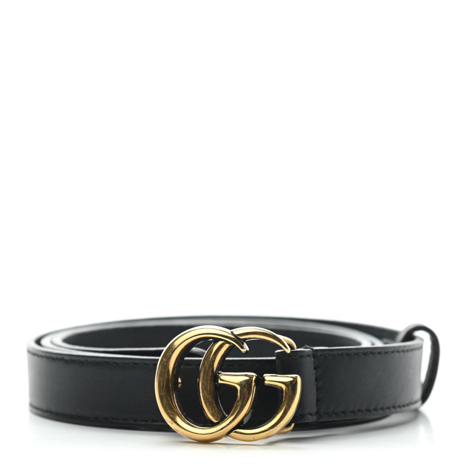 Gucci Calfskin Double G 20mm Belt 85 34 Black 1 of 3