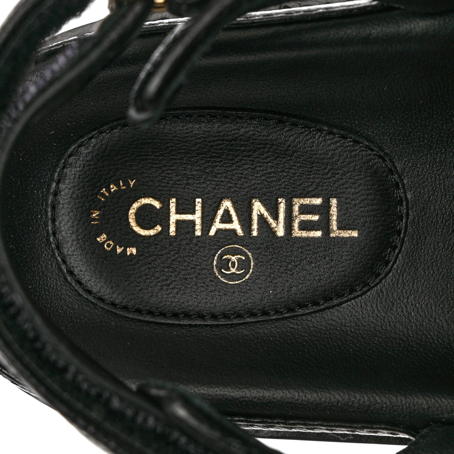Chanel Grained Calfskin Velcro Dad Sandals 36 Black 7 of 9