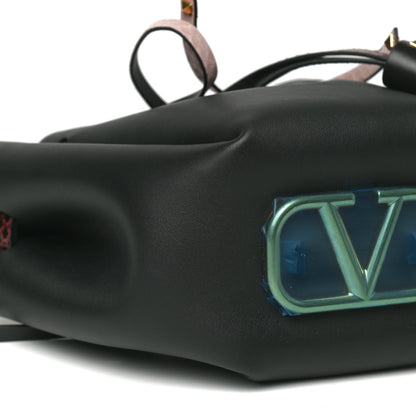 Valentino Garavani Vitello Ayers VLogo Bucket Bag Black 7 of 8