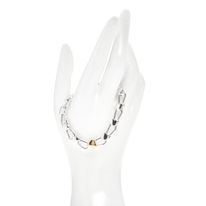 Tiffany Sterling Silver 18K Yellow Gold Heart Padlock Links Bracelet 2 of 4
