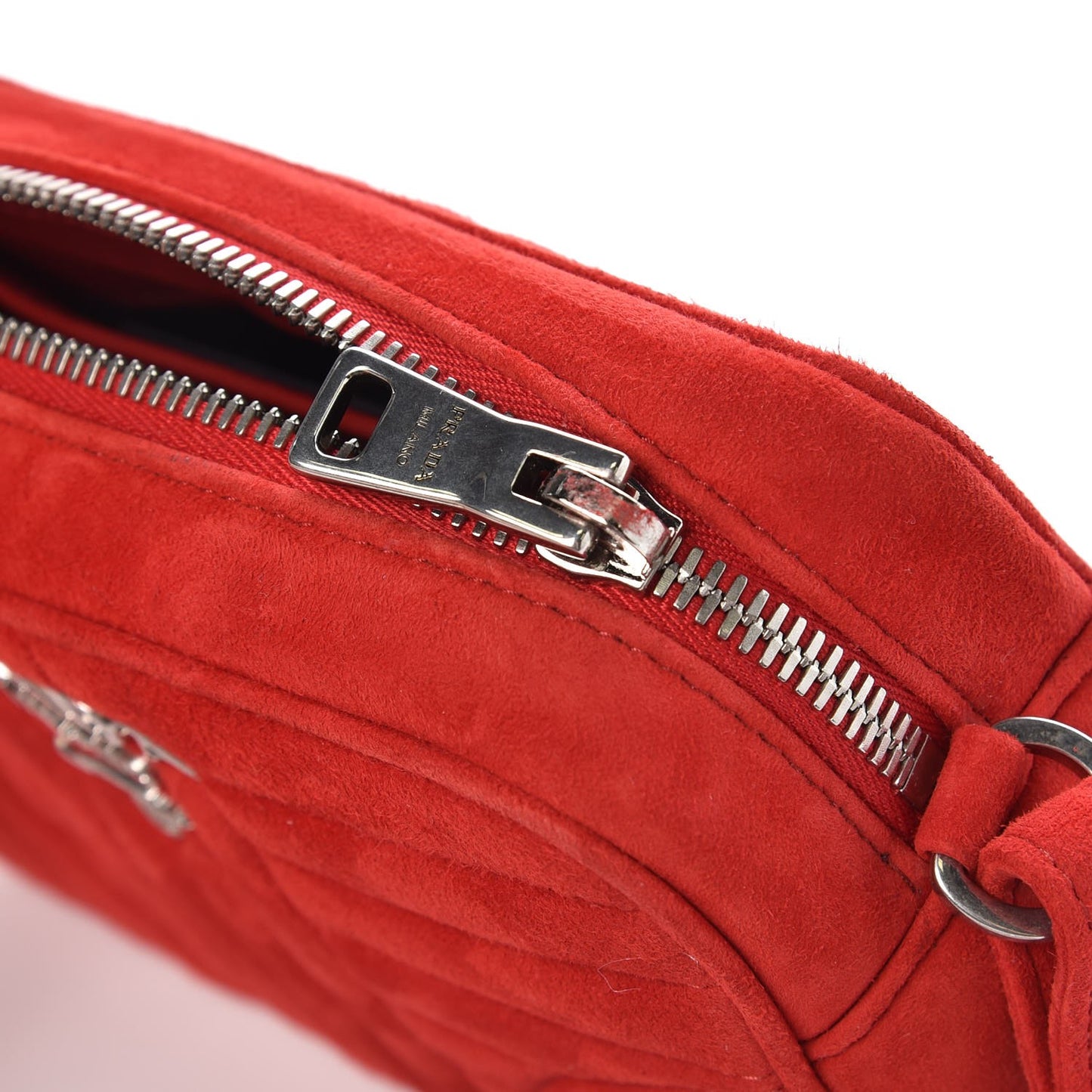 Suede Diagramme Crossbody Rosso
