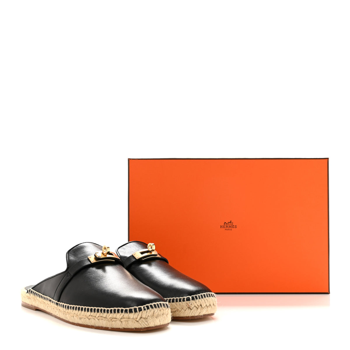 Hermes Goatskin Feria Espadrille 39 Black 10 of 10
