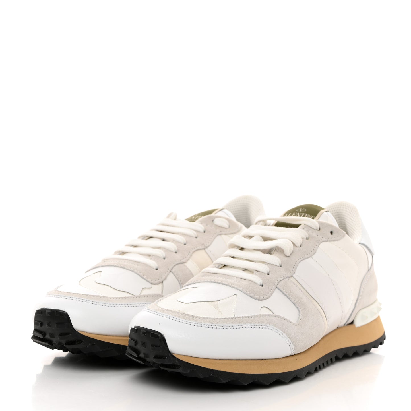Suede Nylon Camouflage Womens Soul Rockstud Sneakers 40.5 Multicolor
