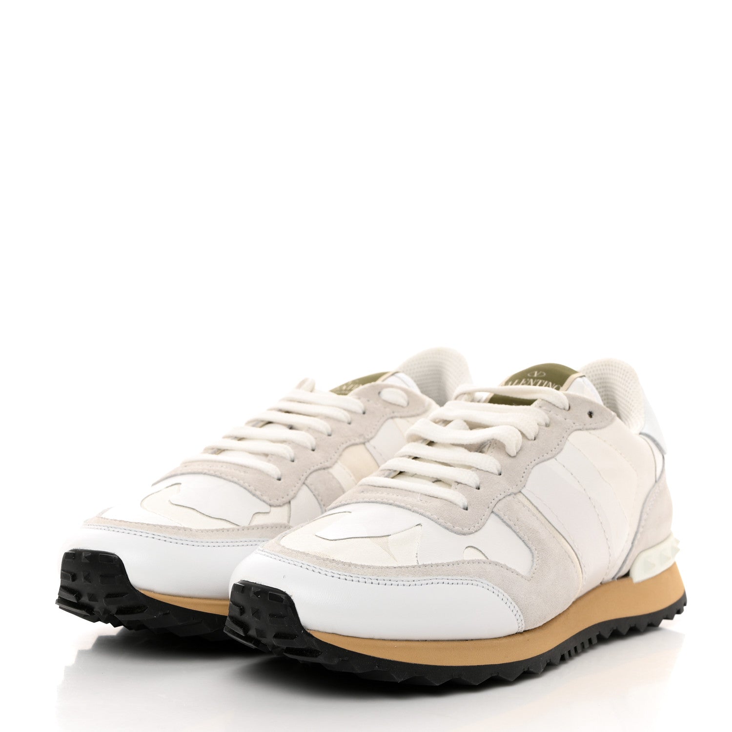 Valentino Garavani Suede Nylon Camouflage Womens Soul Rockstud Sneakers 40.5 Multicolor 3 of 9