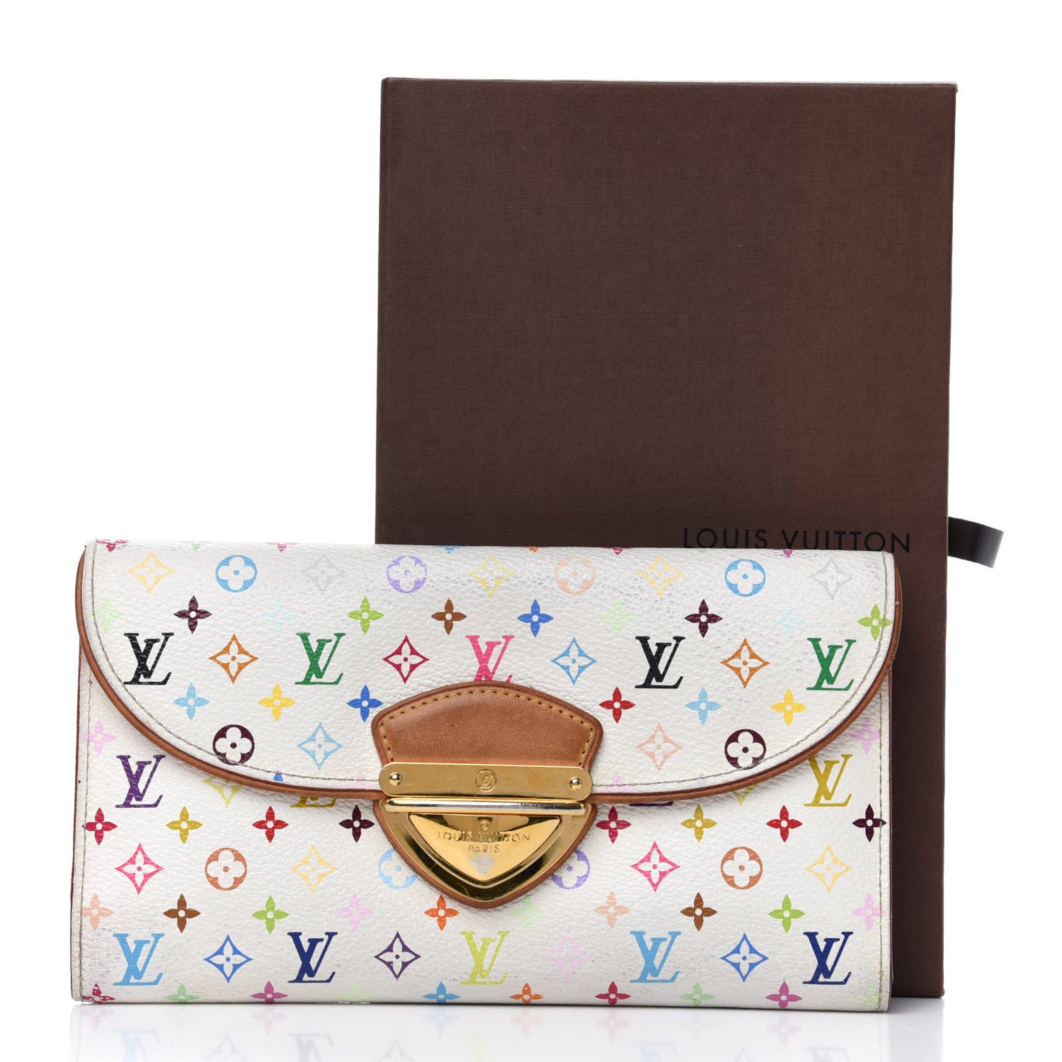 Louis Vuitton Monogram Multicolor Eugenie Wallet White Litchi 9 of 9