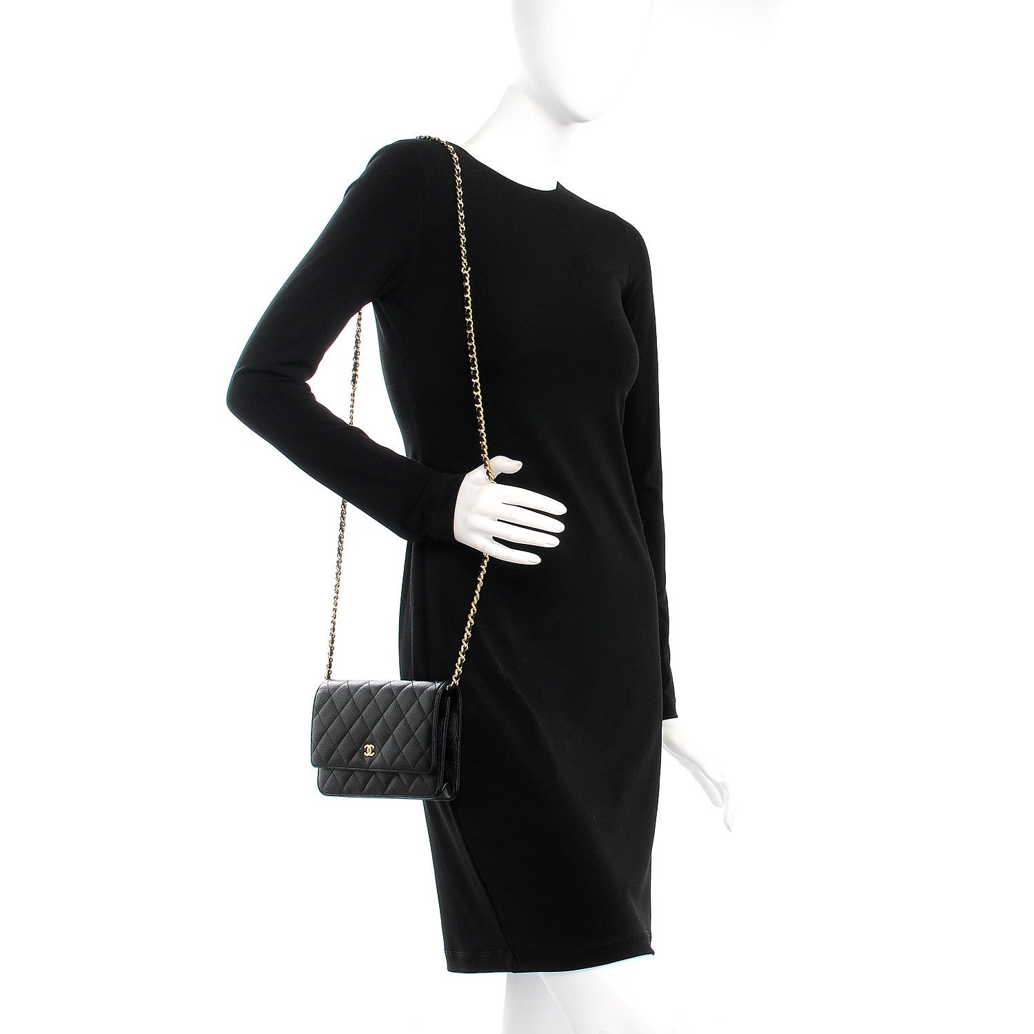 Chanel Caviar Quilted Wallet On Chain WOC Black 2 of 9