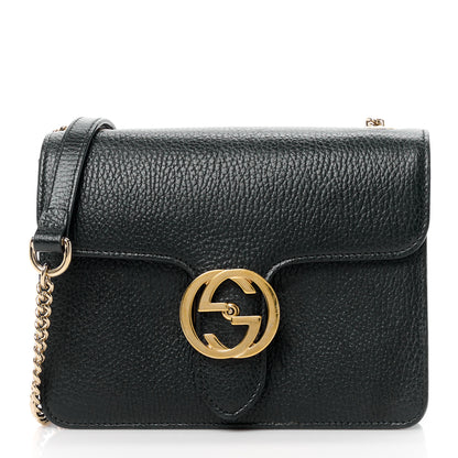 Gucci Dollar Calfskin Small Interlocking G Shoulder Bag Black 1 of 11