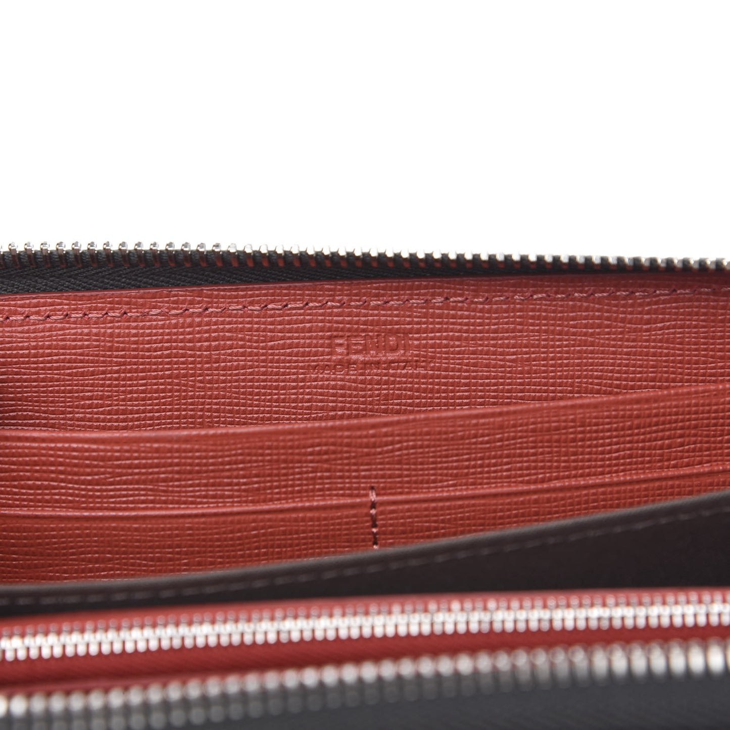 Vitello Elite Monster Eyes Studded Zip Around Wallet Carbone White Multicolor