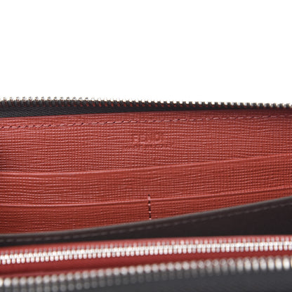 Fendi Vitello Elite Monster Eyes Studded Zip Around Wallet Carbone White Multicolor 5 of 9