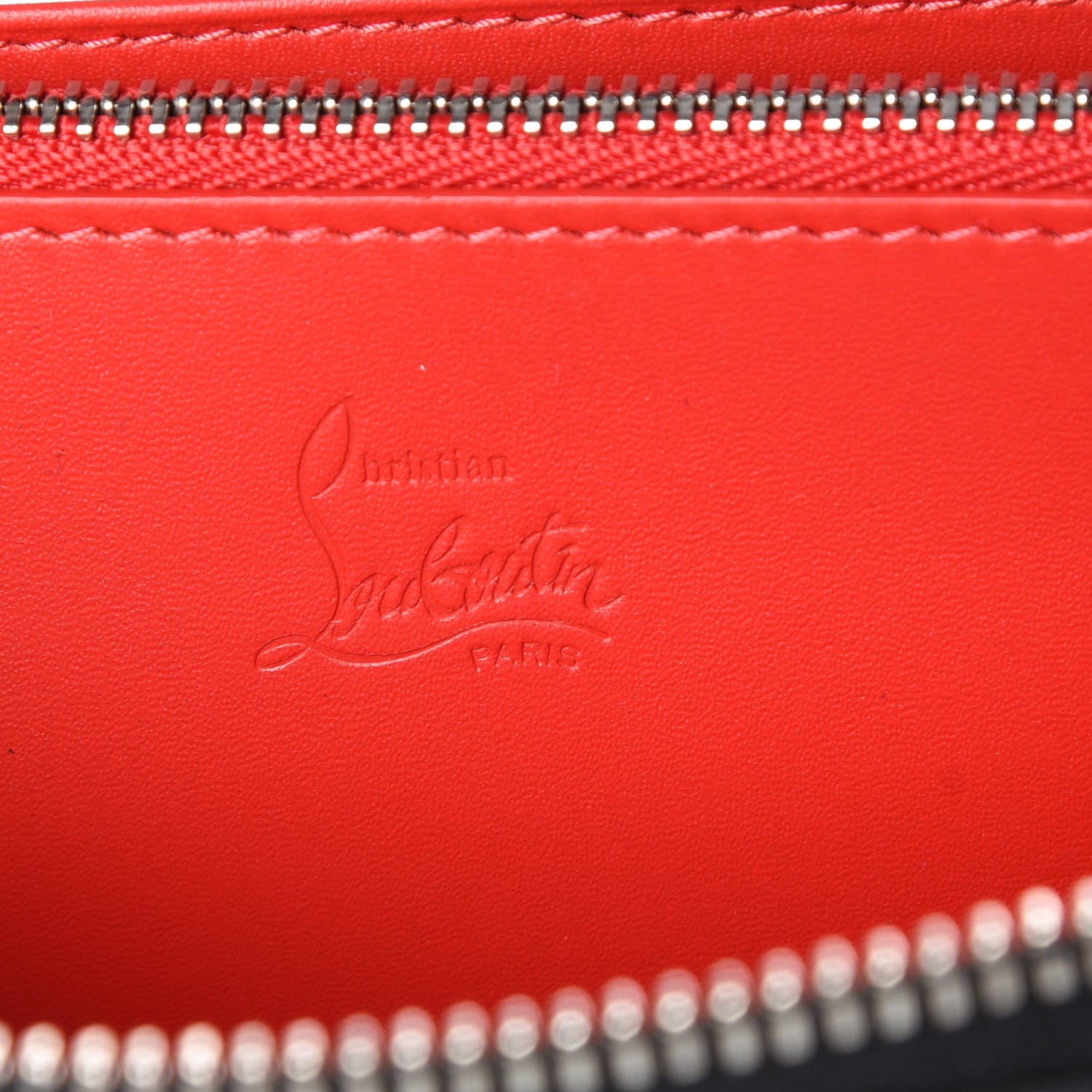 Christian Louboutin Calfskin Panettone Logo Zip Around Wallet Black 6 of 7