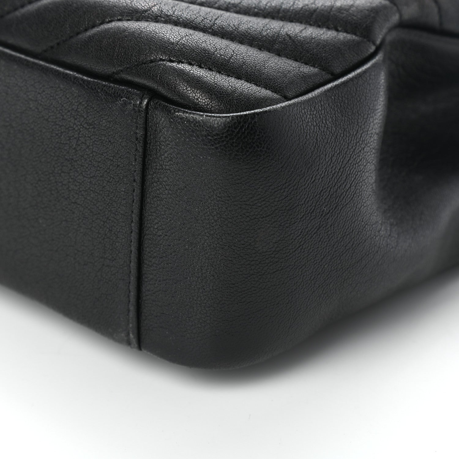 Saint Laurent Sheepskin Matelasse Chevron Monogram Large College Satchel Black 9 of 9