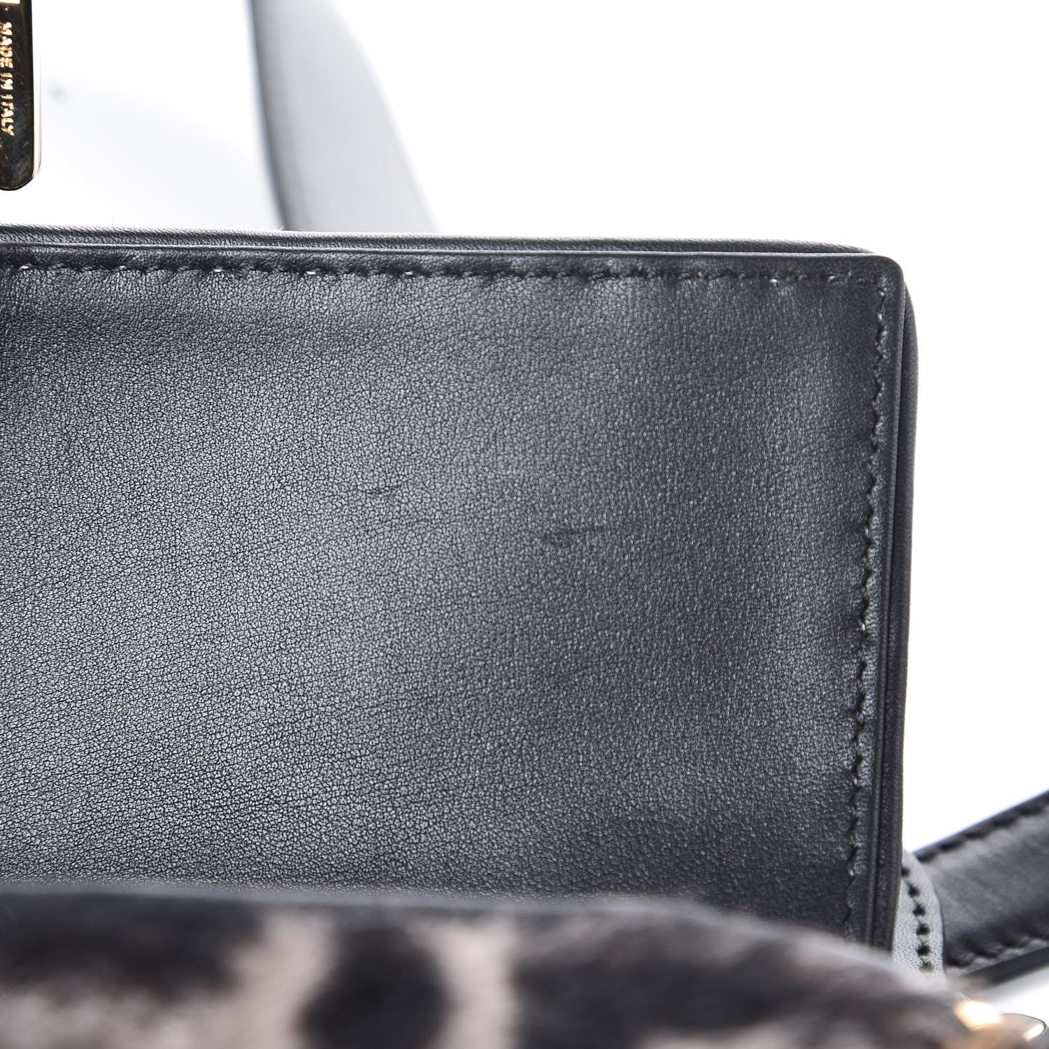 Fendi Shearling Vitello Dolce Macro FF 1974 Baguette White Ice Tortora Tobacco 8 of 8
