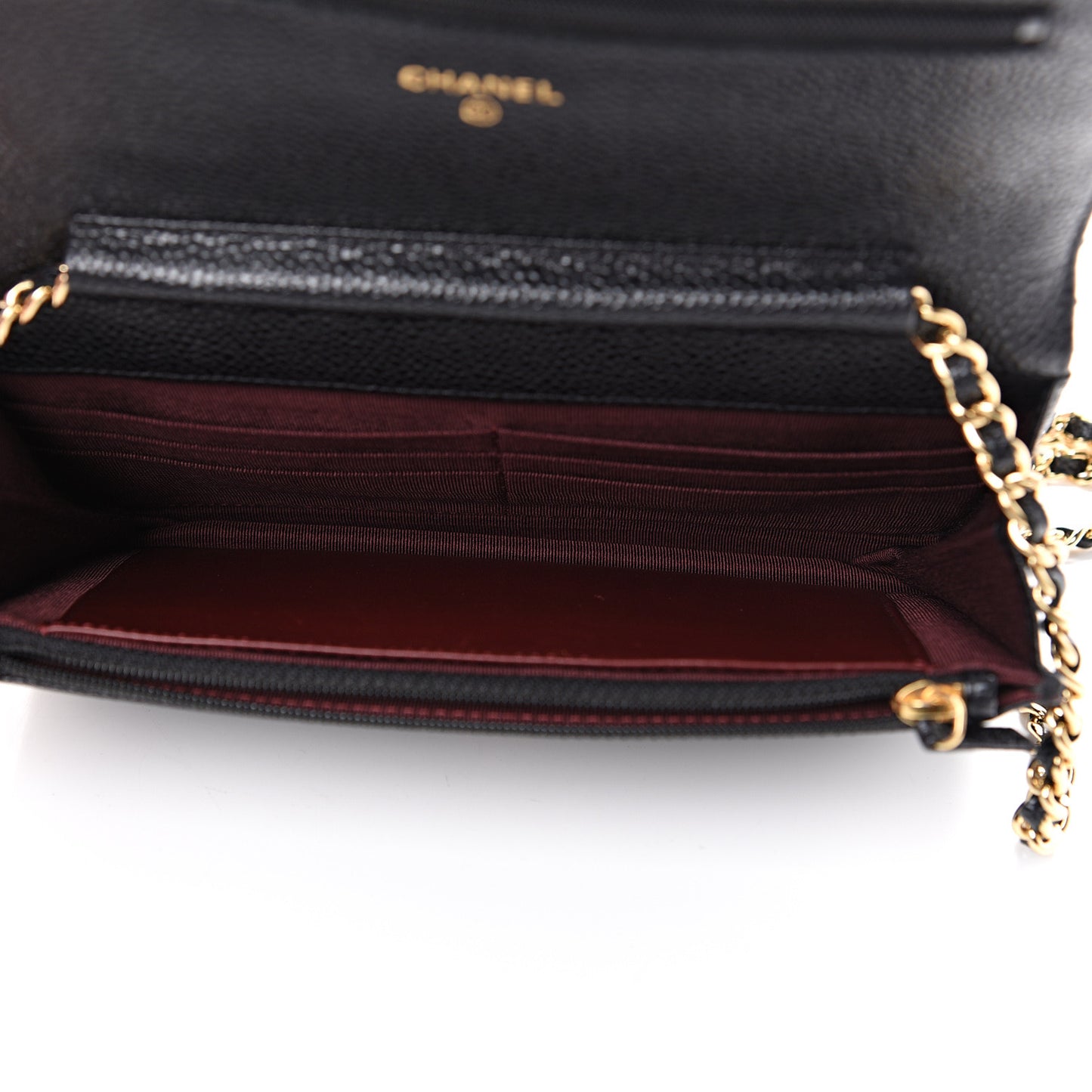 Caviar Quilted Wallet On Chain WOC Black