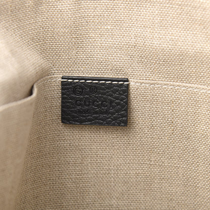 Gucci Pebbled Calfskin Large Bamboo Clutch Black 8 of 10