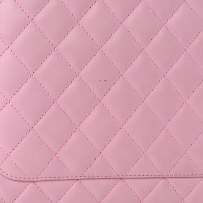 Chanel Calfskin Quilted Cambon Flat Tote Pink Black 13 of 14