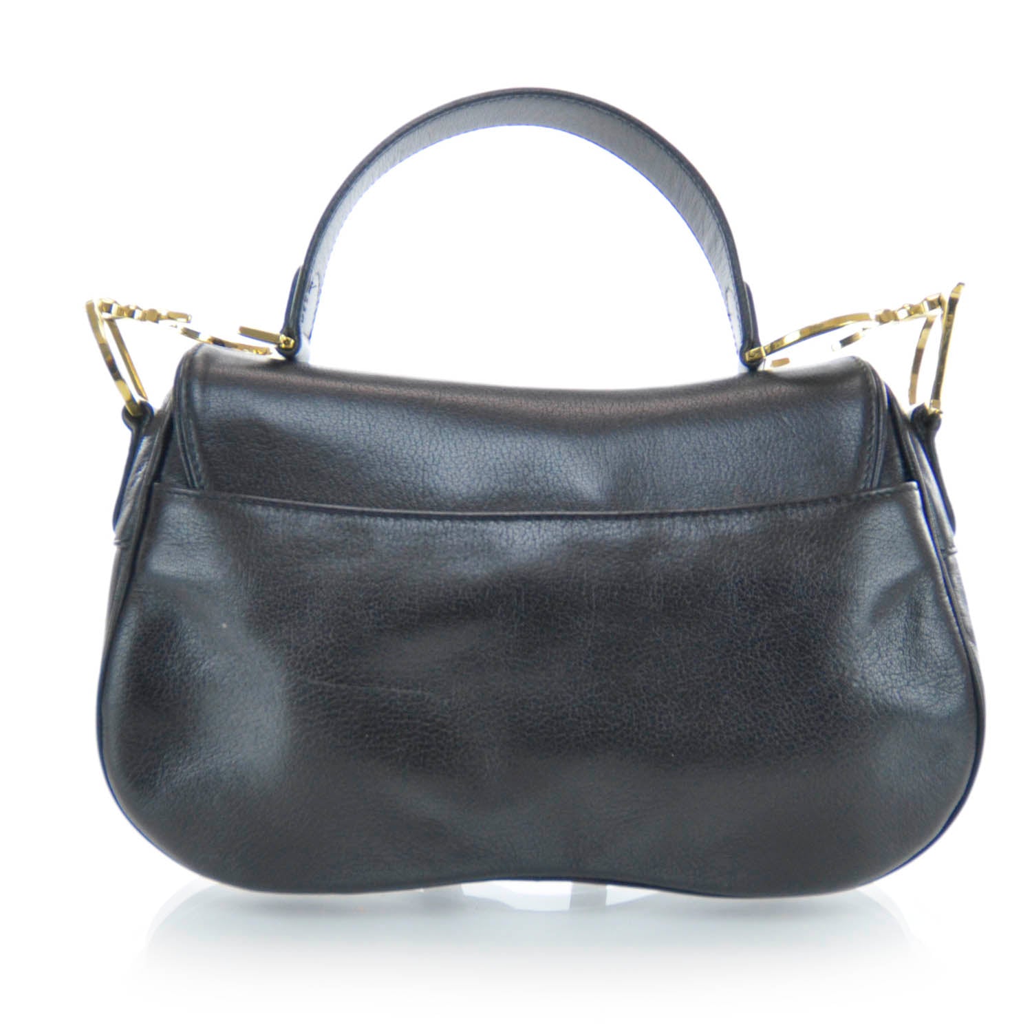 Christian Dior Leather Double Saddle Bag Black 3 of 9