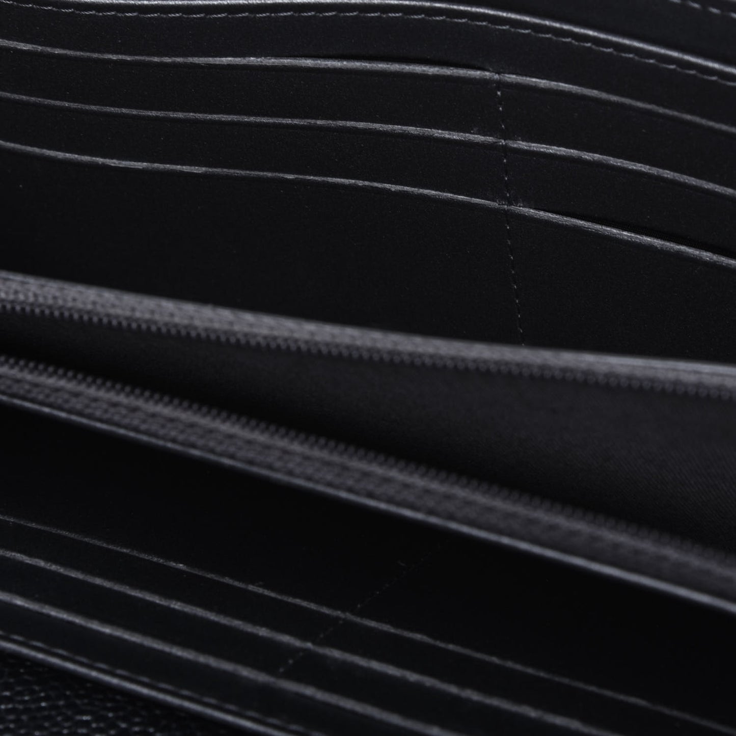 Metallic Caviar Quilted Large Flap Wallet Charcoal