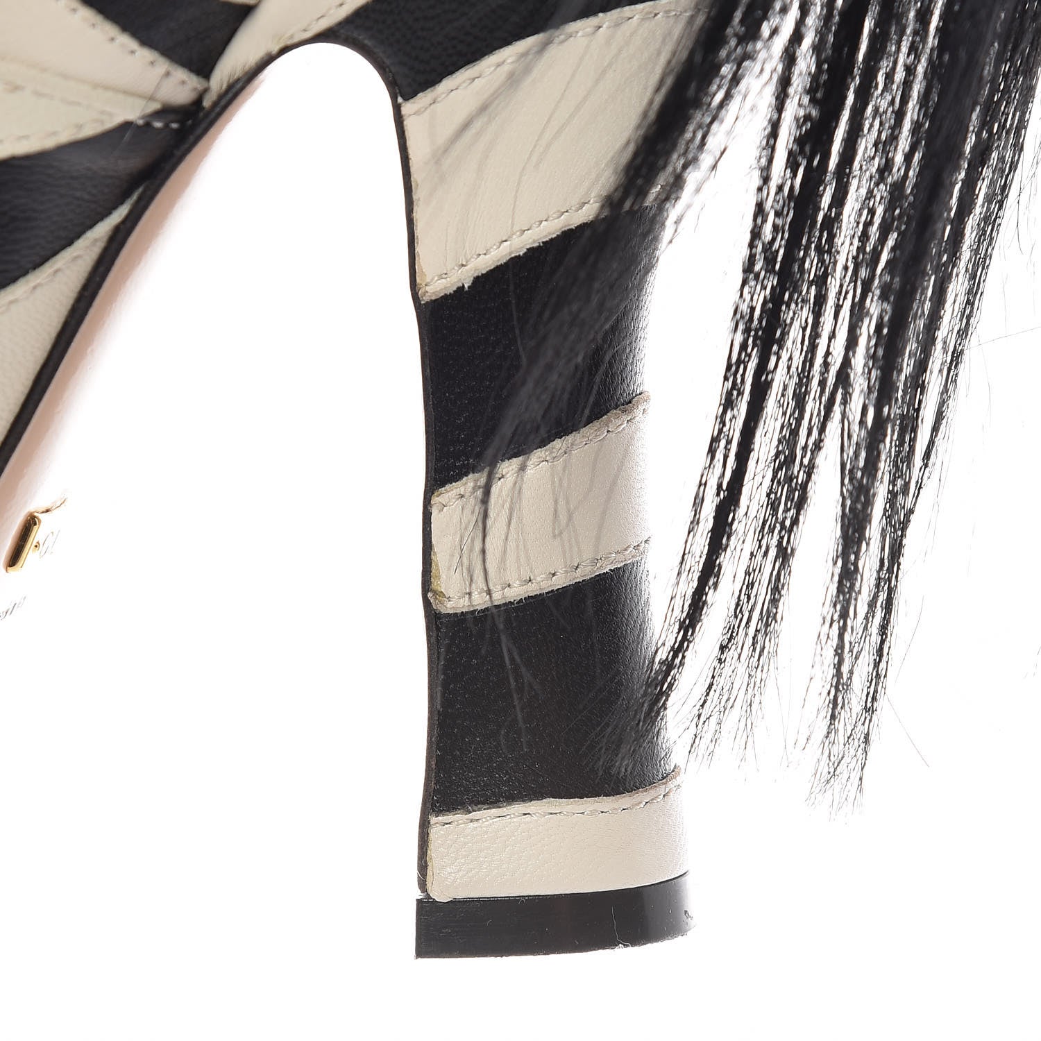 Gucci Malaga Kid Fur Zebra Inlay Lesley Mary Jane Pumps 36 Mystic White Black 18 of 18