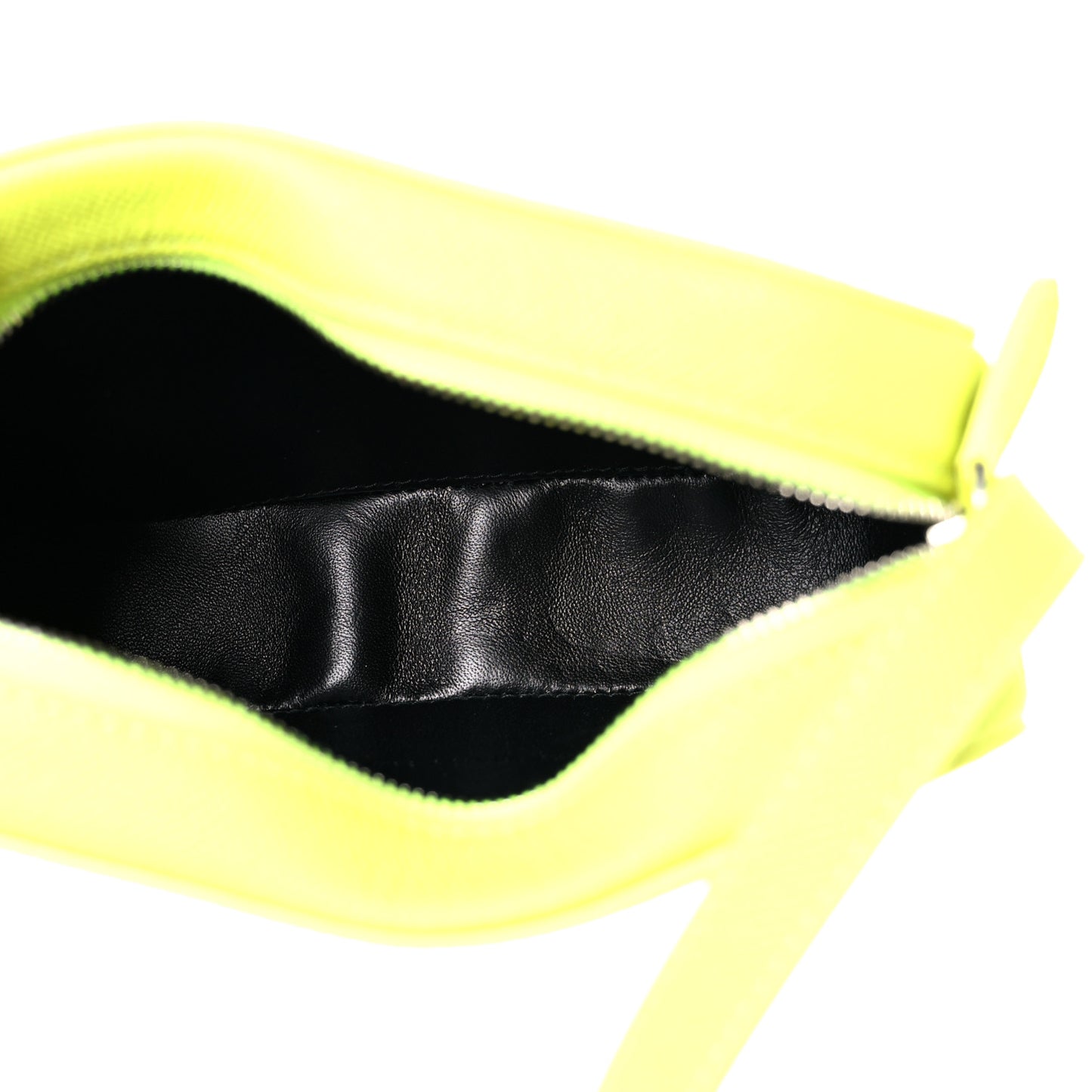 Signature Grained Calfskin Logo XS Ville Camera Bag Acid Green Black