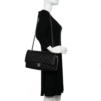Chanel Caviar Quilted Jumbo Easy Flap Black 2 of 11