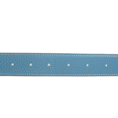 Hermes Box Togo Reversible Quizz H Belt 90 Blue Jean Black 5 of 8