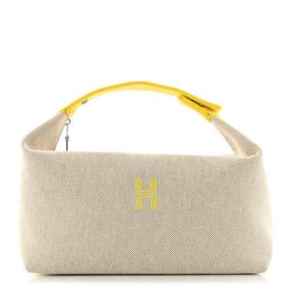 Hermes Canvas Large Bride-A-Brac Pouch Jaune Citron 1 of 4