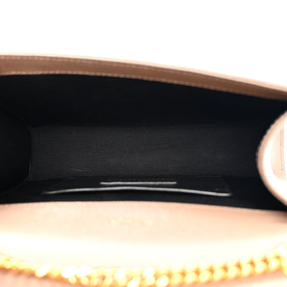 Saint Laurent Grain De Poudre Textured Mixed Matelasse Triquilt Small Monogram Satchel Dark Beige 5 of 10