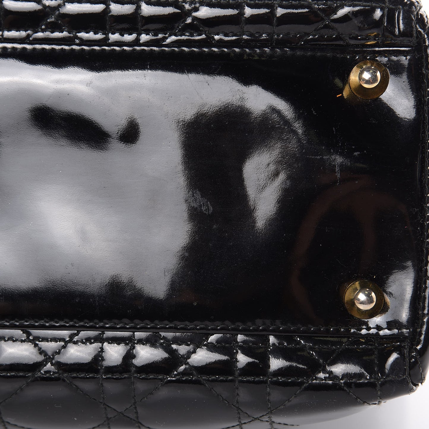 Patent Cannage Large Lady Dior Black