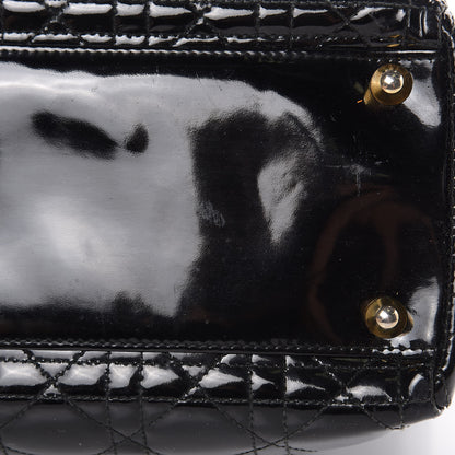 Christian Dior Patent Cannage Large Lady Dior Black 10 of 16