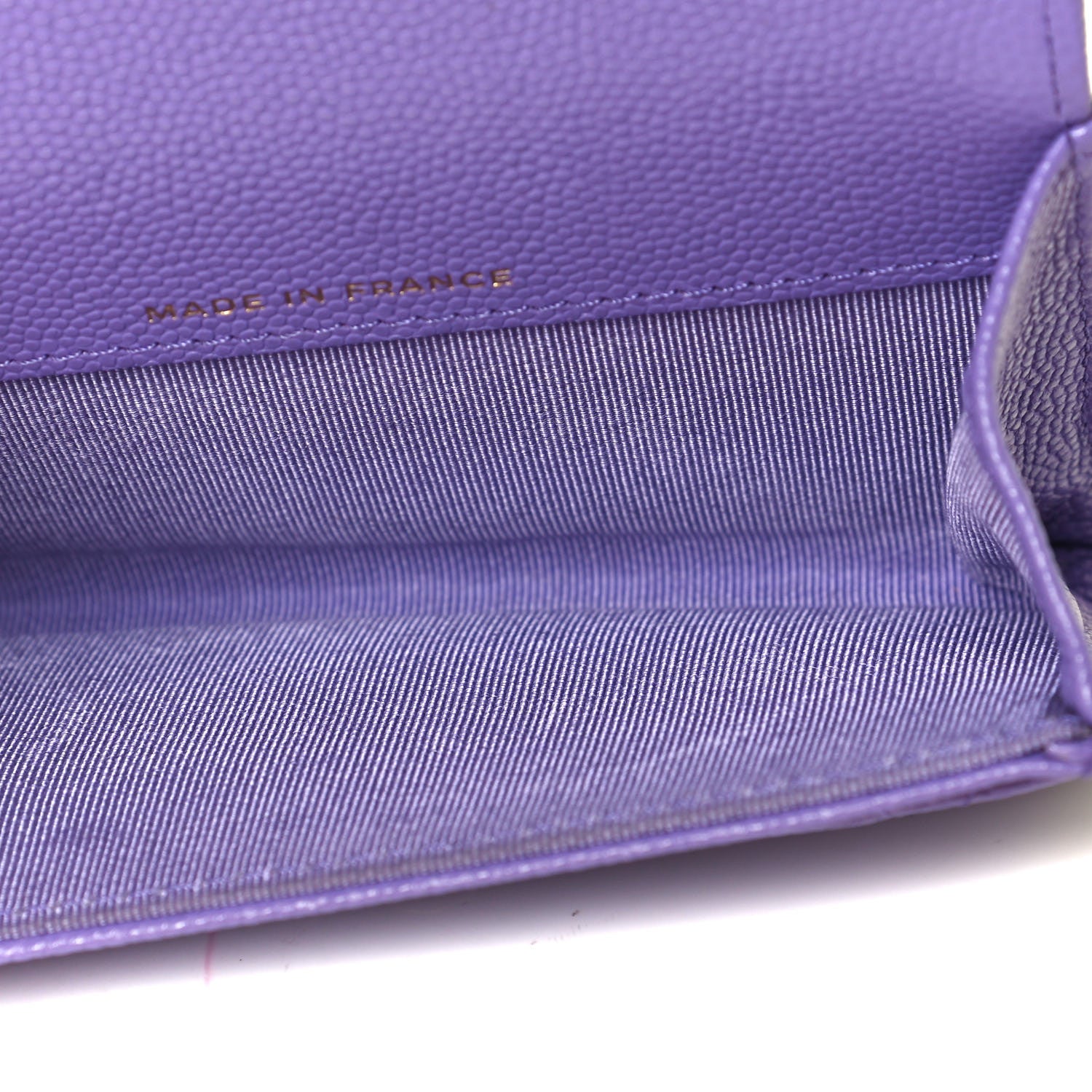 Chanel Caviar Quilted Flap Card Holder Wallet Purple 5 of 6