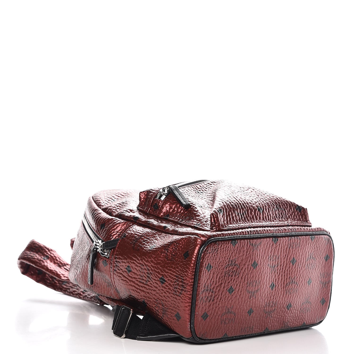 MCM Metallic Visetos Small Stark Backpack Scooter Red 4 of 5