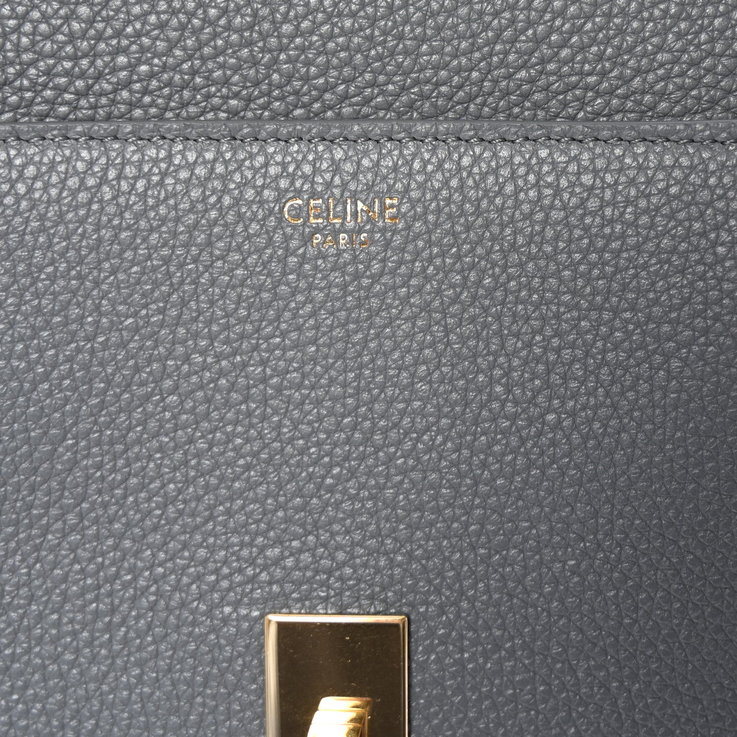 Celine Grained Calfskin Medium 16 Top Handle Bag Grey 6 of 11