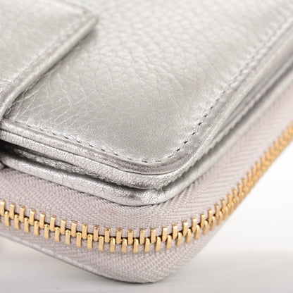 Gucci Calfskin Zip Around French Wallet Silver 11 of 12