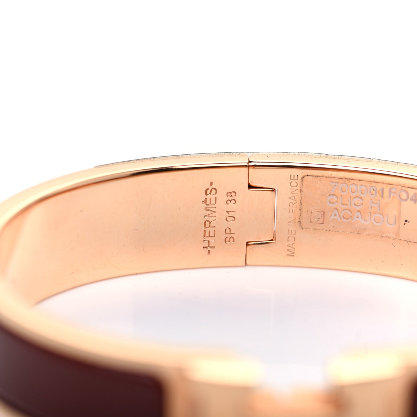 Enamel Narrow Clic Clac H Bracelet PM Acajou