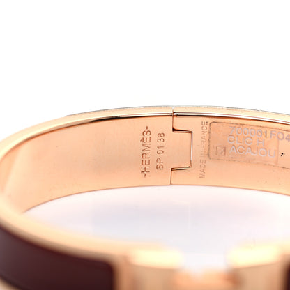 Hermes Enamel Narrow Clic Clac H Bracelet PM Acajou 4 of 4