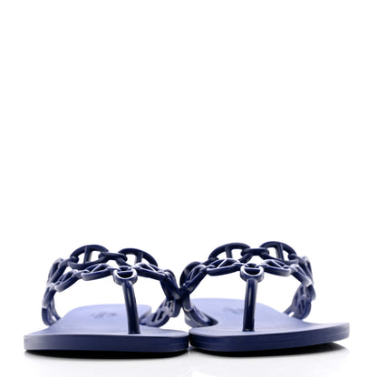 Hermes Rubber Chaine d'Ancre Island Sandals 38 Bleu Smalt 2 of 9